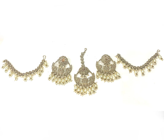 Bahubali Earrings & Tikka Set