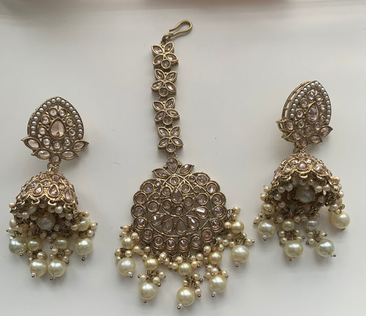 Jhumka Earrings & Tikka Set