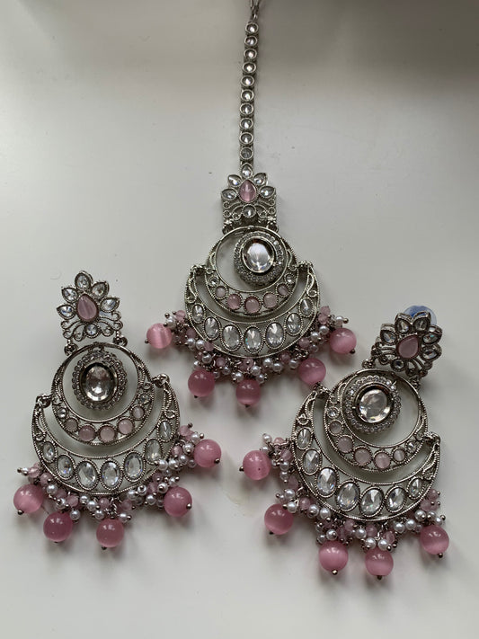 Polki Earrings & Tikka Set