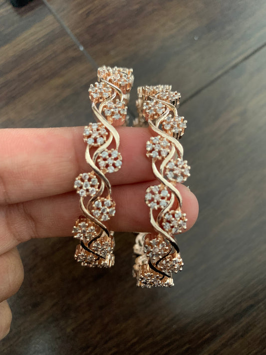 American Diamond Rose Gold Bangles