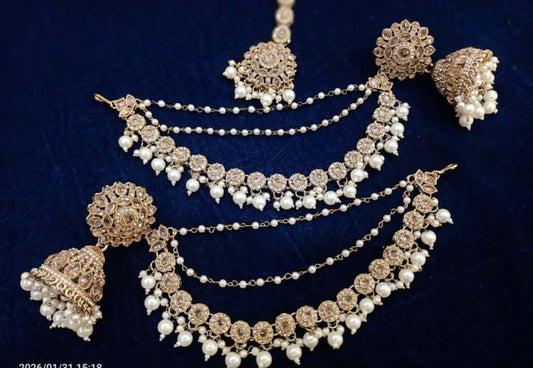 Bahubali Earrings & Tikka