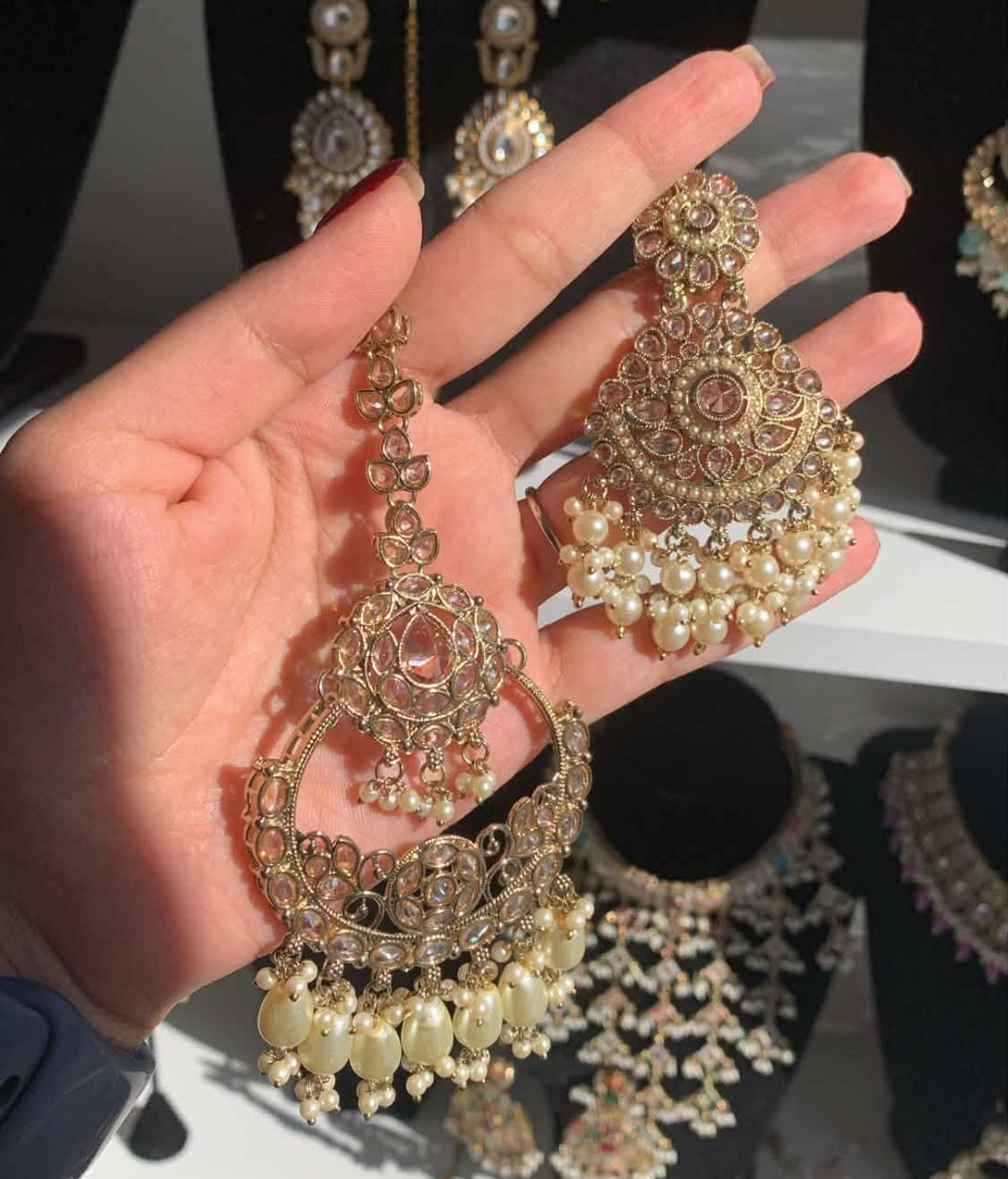 Polki Earrings and Tikka Set