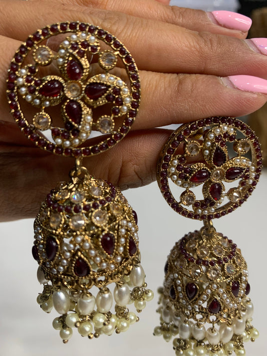 Polki Jhumka Earrings image 0