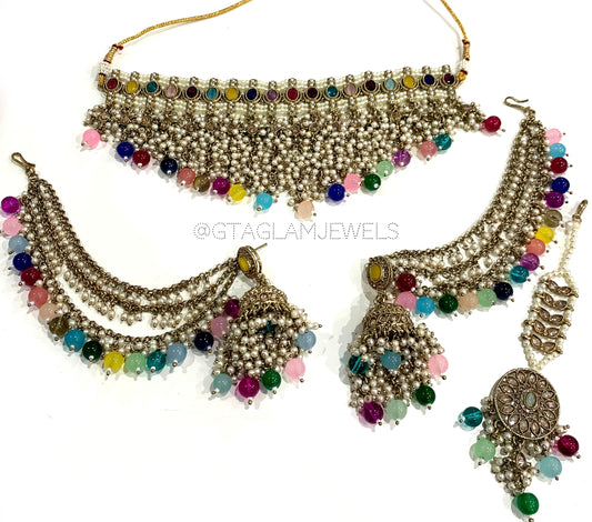 Choker Set with Bahubali Earrings  image 0