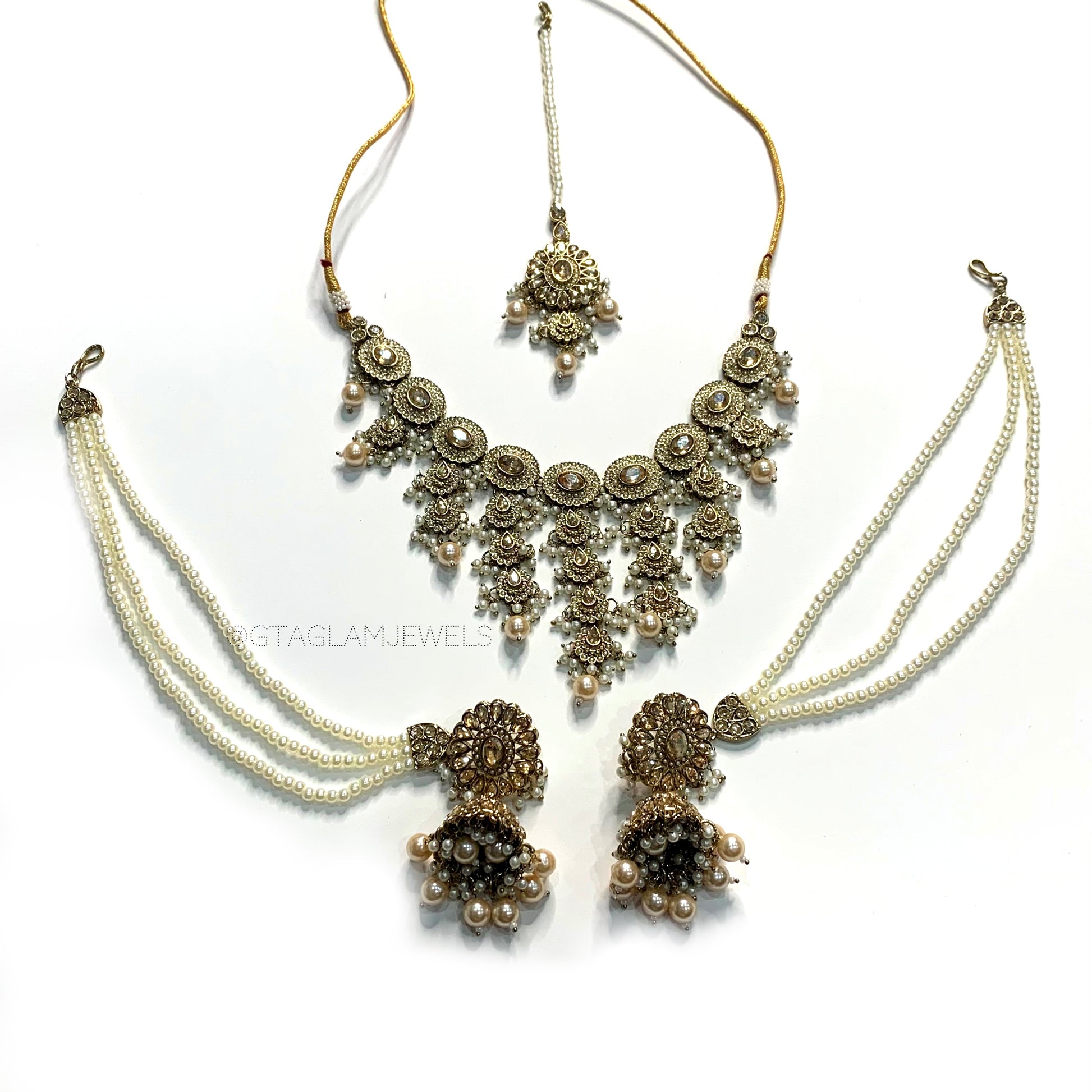 Necklace Set with Bahubali Earrings image 0