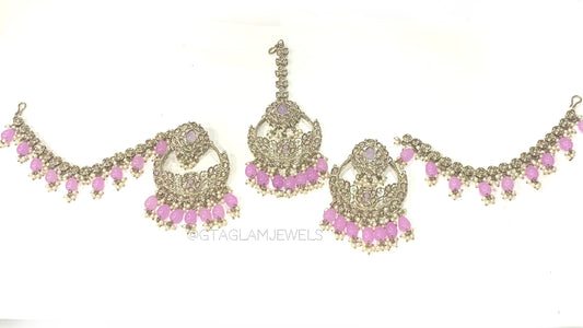 Bahubali Earrings & Tikka Set image 0